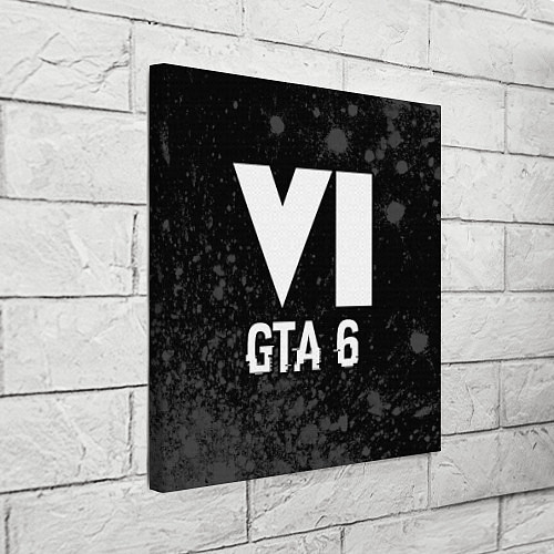 Картина квадратная GTA 6 glitch на темном фоне / 3D-принт – фото 3