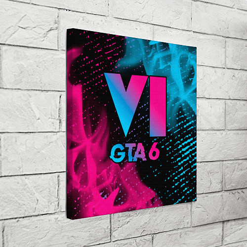 Картина квадратная GTA 6 - neon gradient / 3D-принт – фото 3