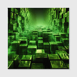 Холст квадратный Зеленые квадраты в лабиринте, цвет: 3D-принт — фото 2