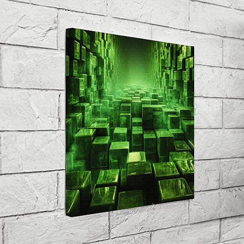 Картина квадратная Зеленые квадраты в лабиринте / 3D-принт – фото 3