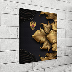 Холст квадратный Золотой герб России, цвет: 3D-принт — фото 2