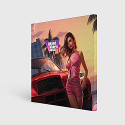 Картина квадратная GTA 6 girl vice city