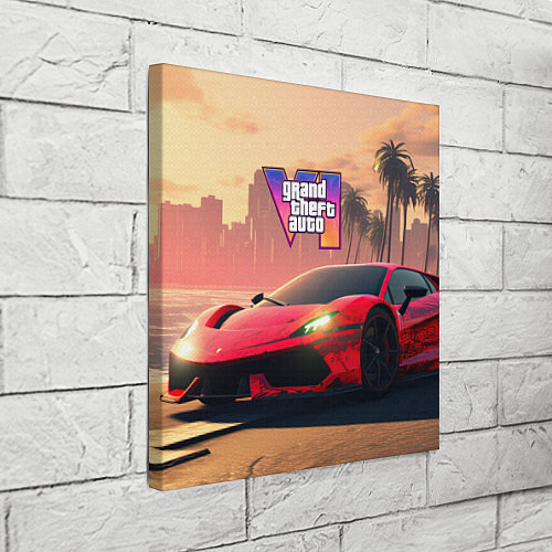Картина квадратная GTA 6 спортивное авто / 3D-принт – фото 3