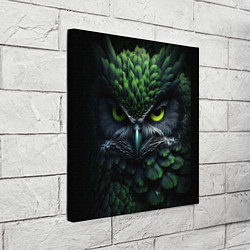 Холст квадратный Зеленая фэнтази сова, цвет: 3D-принт — фото 2