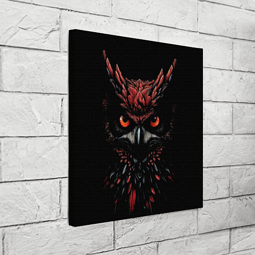 Картина квадратная Красно черная сова / 3D-принт – фото 3