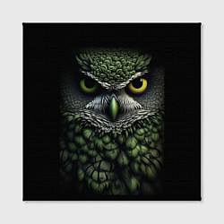 Холст квадратный Зелено черная сова, цвет: 3D-принт — фото 2