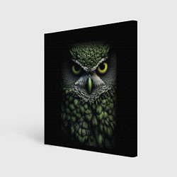 Холст квадратный Зелено черная сова, цвет: 3D-принт