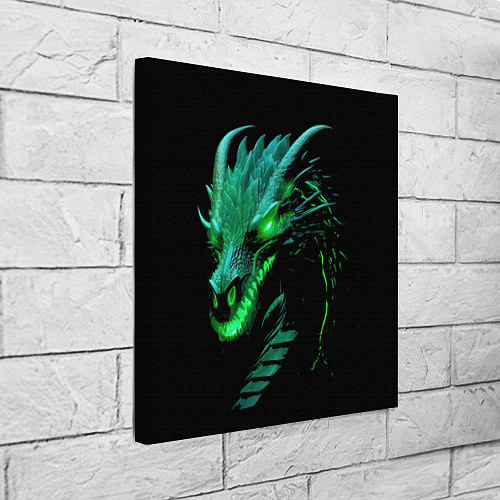 Картина квадратная Дракон с зеленым свечением / 3D-принт – фото 3