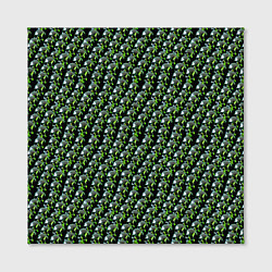 Холст квадратный Зелёные черепа на чёрном фоне, цвет: 3D-принт — фото 2