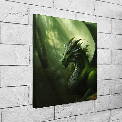 Картина квадратная Зеленый лесной дракон символ 2024 года / 3D-принт – фото 3