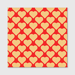 Холст квадратный Охристые сердца, цвет: 3D-принт — фото 2