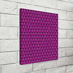 Холст квадратный Розовые и чёрные треугольники, цвет: 3D-принт — фото 2
