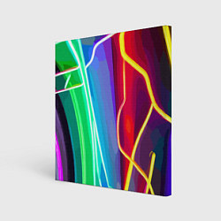 Холст квадратный Абстрактные цветные полосы - композиция, цвет: 3D-принт