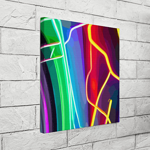 Картина квадратная Абстрактные цветные полосы - композиция / 3D-принт – фото 3