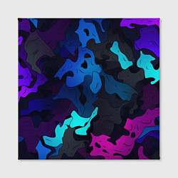 Холст квадратный Абстрактный камуфляж в кислотных абстрактных пятна, цвет: 3D-принт — фото 2