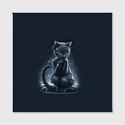 Холст квадратный Sweet cat - cyberpunk, цвет: 3D-принт — фото 2