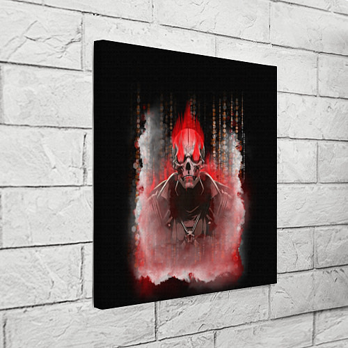 Картина квадратная Красный скелет в дыму / 3D-принт – фото 3