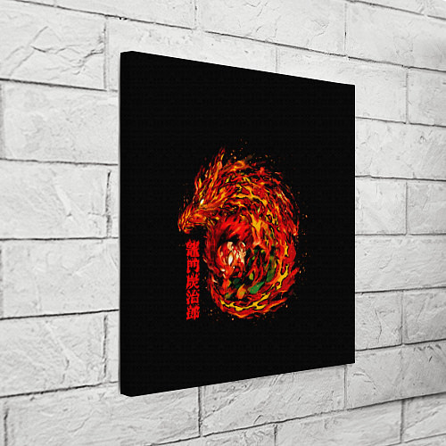 Картина квадратная Танджиро в огне / 3D-принт – фото 3