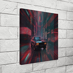 Холст квадратный Спорткар на темной улице, цвет: 3D-принт — фото 2