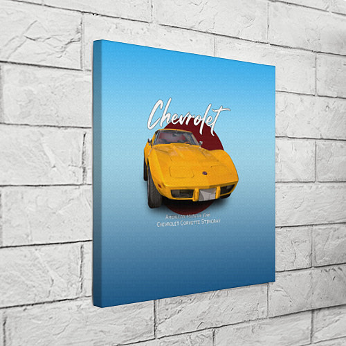 Картина квадратная Американский маслкар Chevrolet Corvette / 3D-принт – фото 3