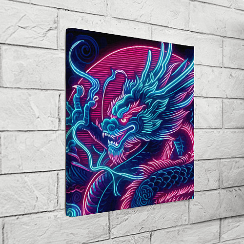Картина квадратная Свирепый японский дракон - ирезуми / 3D-принт – фото 3