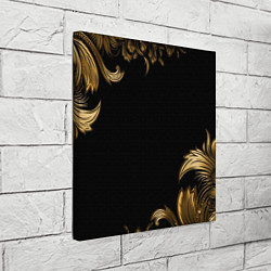 Холст квадратный Объемные узоры на черной ткани лепнина, цвет: 3D-принт — фото 2