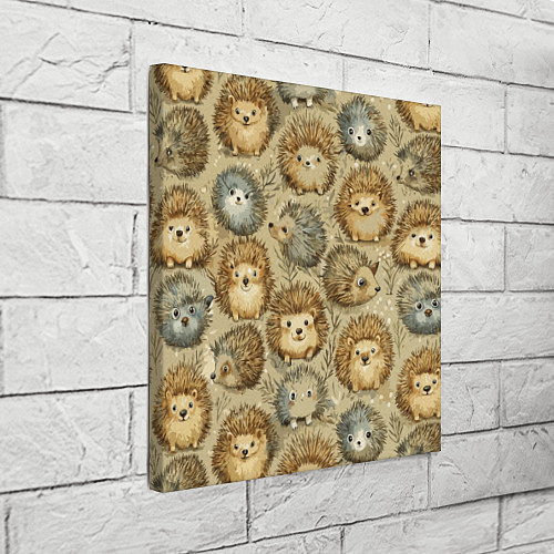 Картина квадратная Паттерн лесной ежик / 3D-принт – фото 3