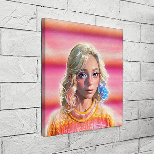 Картина квадратная Энид Синклер - арт и текстура розового свитера / 3D-принт – фото 3