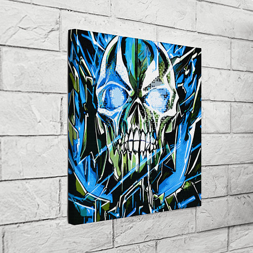 Картина квадратная Синий адский череп / 3D-принт – фото 3