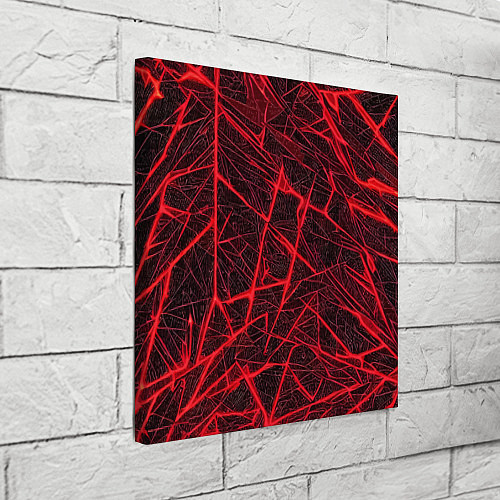 Картина квадратная Красная паутина на чёрном фоне / 3D-принт – фото 3