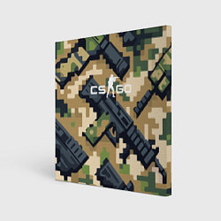 Холст квадратный Counter Strike - pixel military pattern, цвет: 3D-принт