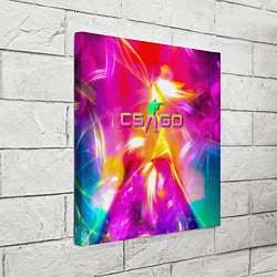 Холст квадратный Counter Strike - neon, цвет: 3D-принт — фото 2