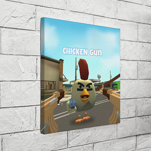 Картина квадратная Chicken Gun - shooter / 3D-принт – фото 3