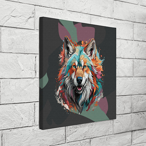 Картина квадратная Голова яркого волка / 3D-принт – фото 3