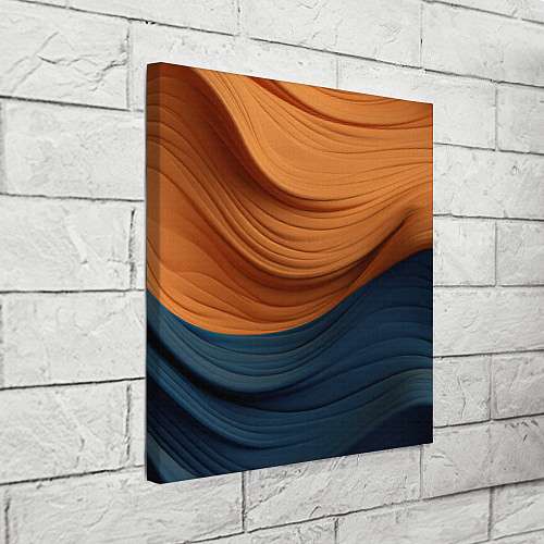 Картина квадратная Оранжевая и синяя абстракция / 3D-принт – фото 3