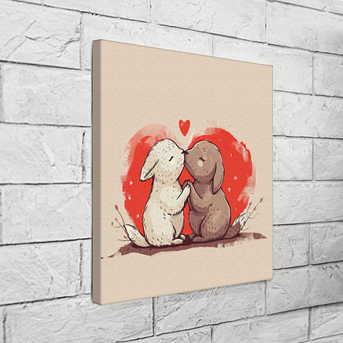 Картина квадратная Влюбленные кролики / 3D-принт – фото 3