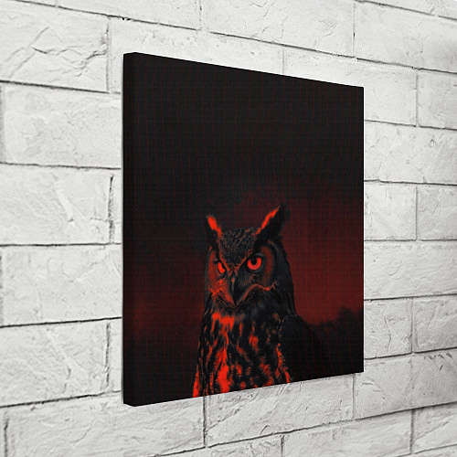Картина квадратная Филин в красных тенях / 3D-принт – фото 3