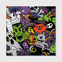 Холст квадратный Страшно веселые монстры, цвет: 3D-принт — фото 2