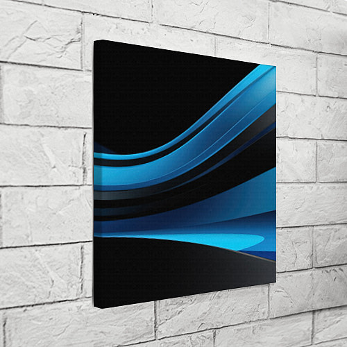 Картина квадратная Черная и синяя геометрическая абстракция / 3D-принт – фото 3