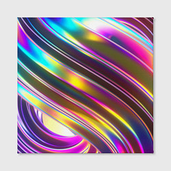 Холст квадратный Неоновый скрученный металл разноцветный, цвет: 3D-принт — фото 2