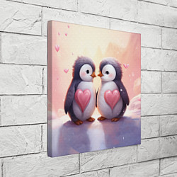 Холст квадратный Два влюбленных пингвина, цвет: 3D-принт — фото 2