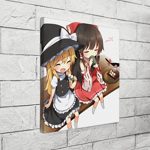 Картина квадратная Touhou Project Reimu and Marisa chibi / 3D-принт – фото 3