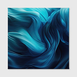 Холст квадратный Синяя абстракция в виде волн, цвет: 3D-принт — фото 2