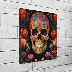 Холст квадратный Bright colors and skull, цвет: 3D-принт — фото 2