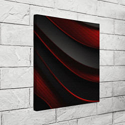 Холст квадратный Красная абстракция с черными линиями, цвет: 3D-принт — фото 2