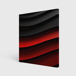 Холст квадратный Черно-красный объемный градиент, цвет: 3D-принт
