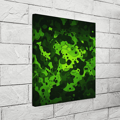 Картина квадратная Яркий неоновый зеленый камуфляж / 3D-принт – фото 3