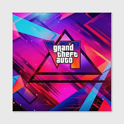 Холст квадратный GTA 6 logo абстракция, цвет: 3D-принт — фото 2