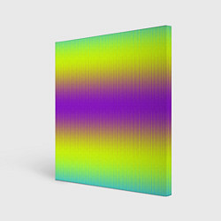 Холст квадратный Неоновые салатовые и фиолетовые полосы, цвет: 3D-принт