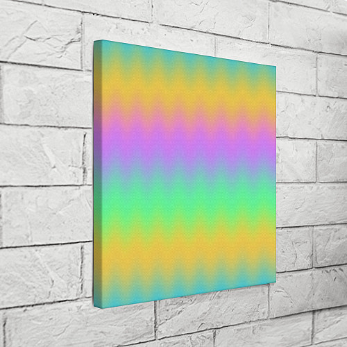 Картина квадратная Мягкие неоновые зигзаги / 3D-принт – фото 3